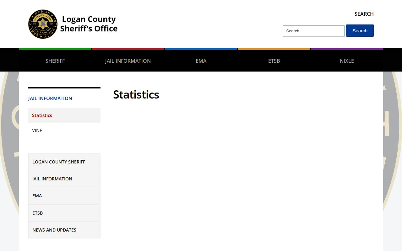 Logan County jail statistics page not a 24-hour release list