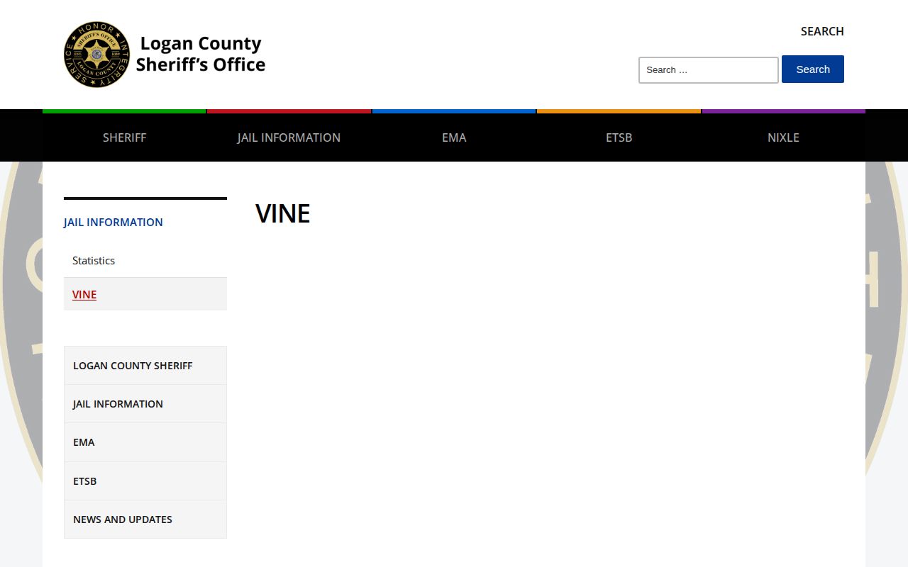 Logan County released inmate VINE access