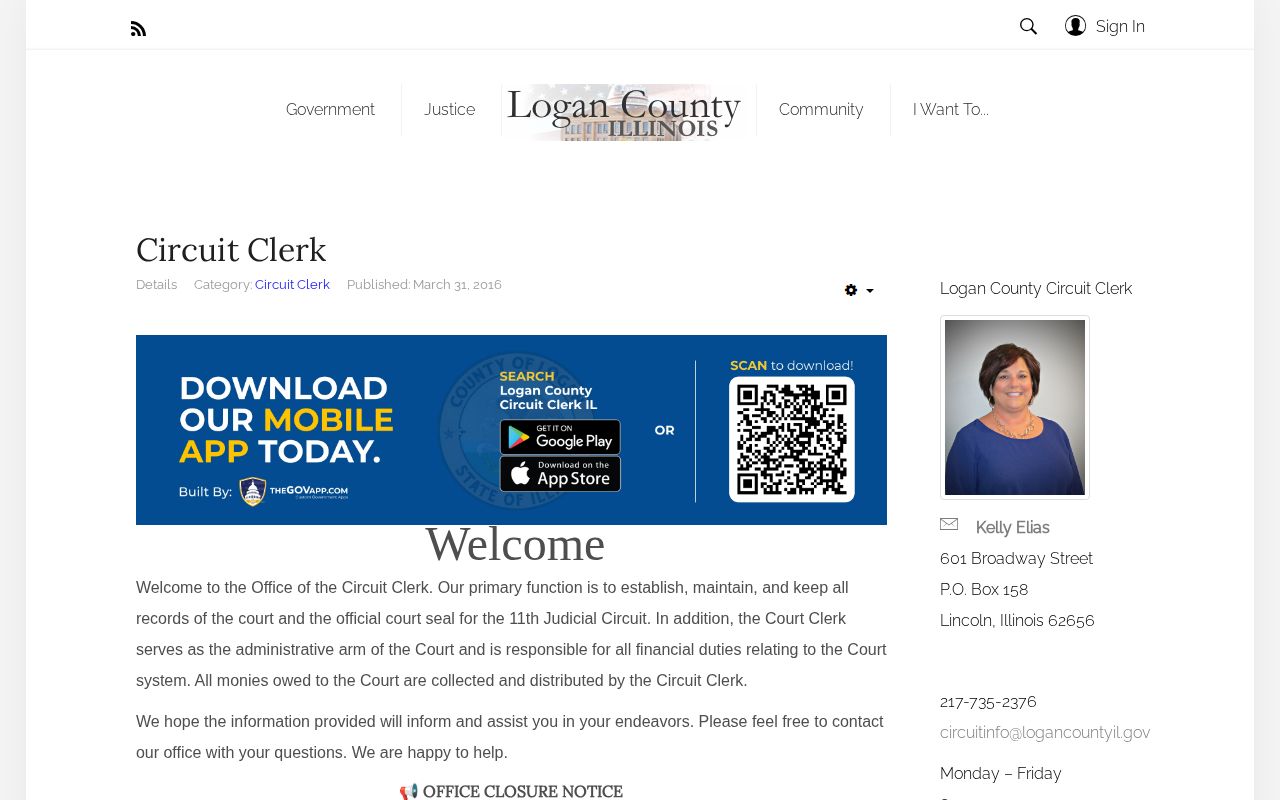 Logan County Circuit Clerk record and case search instructions