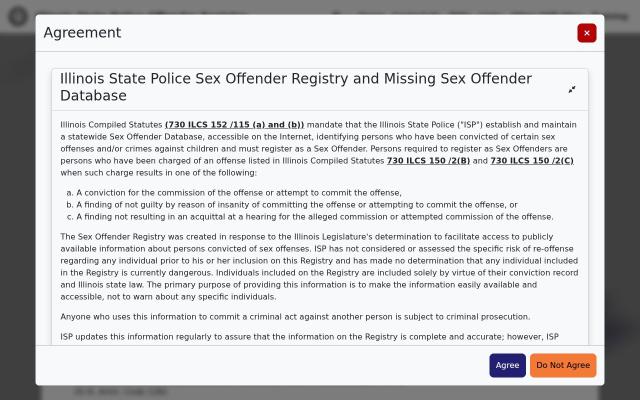 Illinois registry limits for Logan County released inmate mugshots
